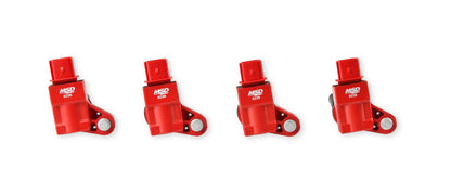 MSD Ignition Coil - Blaster Series - GM 4-Cyl Engines - Red - 4-Pack - Photo - Primary Front