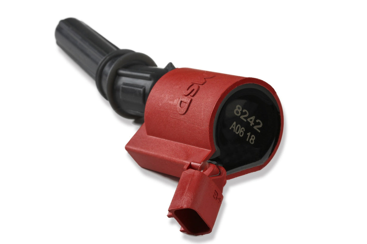 MSD Ignition Coil - Blaster - Ford 2-Valve V8 - Red - 8-pack - Photo - out of package Left
