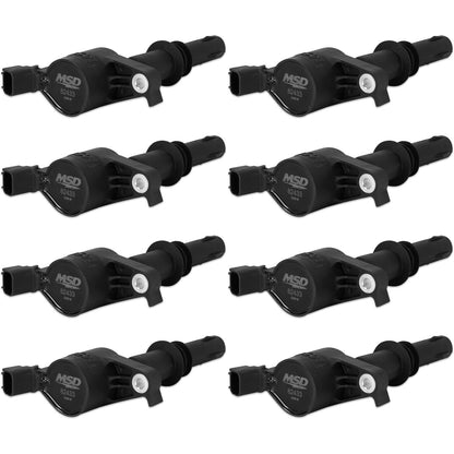 Bobine d'allumage MSD Blaster pour Ford 4,6/5,4 L, 3 soupapes (2004-2008), lot de 8, noire.