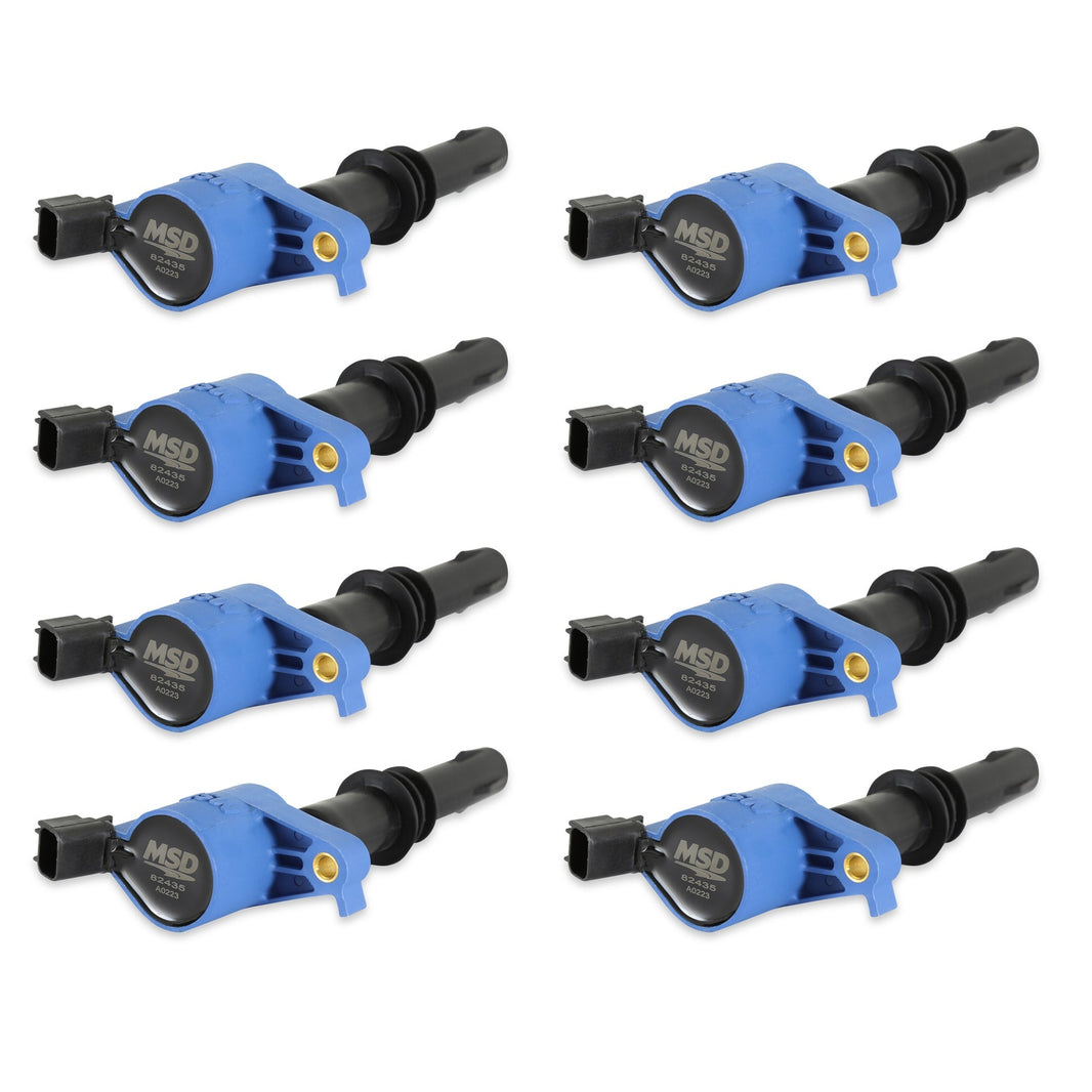 MSD Ignition Coil - Blaster - Ford 3-Valve V8 - Blue - 8-Pack - Photo - Primary Front