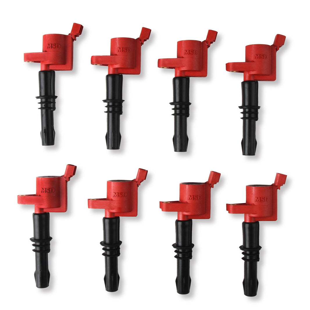 Bobine d'allumage MSD Blaster pour Ford V8 3 soupapes (2004-2008), 4,6/5,4 L, 4,6/5,4 L, rouge, lot de 8.