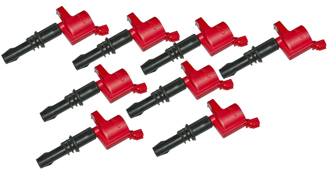 Bobine d'allumage MSD Blaster pour Ford V8 3 soupapes (2004-2008), 4,6/5,4 L, 4,6/5,4 L, rouge, lot de 8.