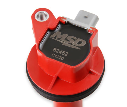 MSD Ignition Coil - Blaster - Ford Shelby GT350/500 5.2L V8 - Red - 8-Pack - Photo - out of package Back