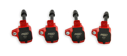 Bobine d'allumage MSD Blaster Series - Compatible Honda 1.5L/2.0L/2.0L Turbo 4 cylindres (2015-2018) - Rouge - Lot de 4
