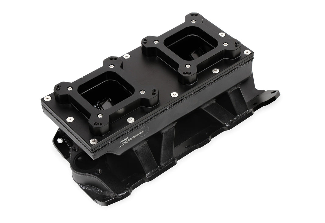 SNIPER SBC KARBURATOR IM 2 X 4150 CHANGE - Sniper Plademetalfremstillet Indsugningsmanifold Lille Blok Chevy