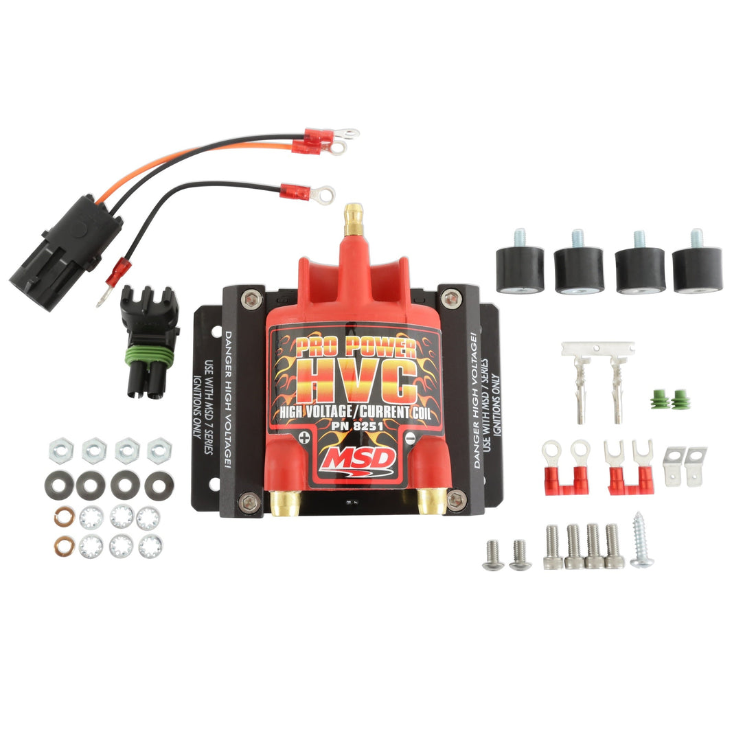 Bobine d'allumage Pro Power HVC, compatible avec les allumeurs MSD série 7 - Bobine d'allumage MSD - Pro Power HVC - Rouge