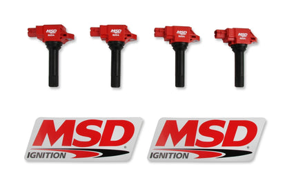 MSD Ignition Coil - Blaster Series  - Red - 4-Pack - Photo - Primary Front