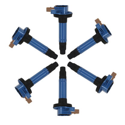 Bobine d'allumage MSD bleue pour Ford EcoBoost V6 3,5 L (lot de 6) - Connecteur 3 broches - Connecteur bleu - Lot de 6