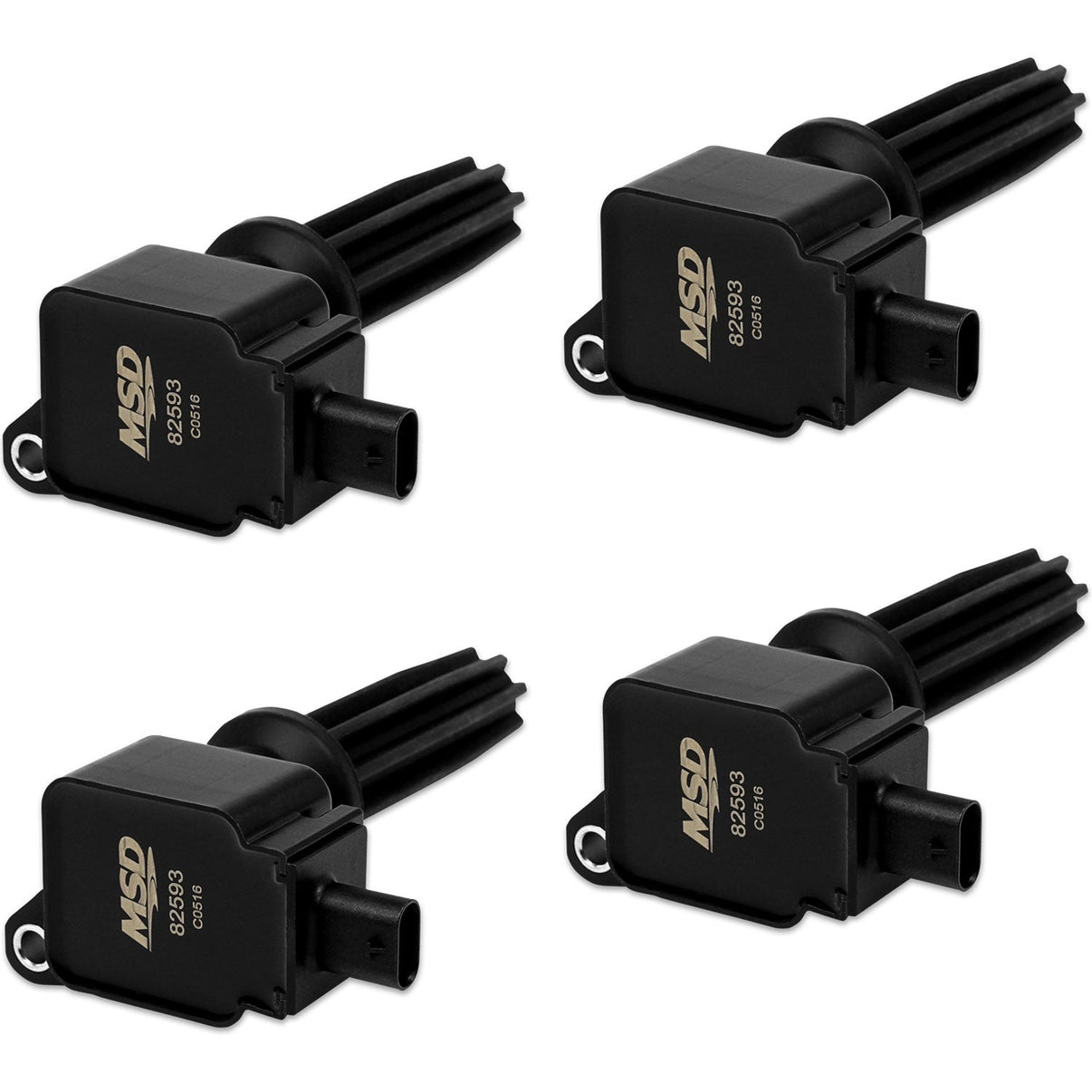 MSD Ignition Coil - Ford EcoBoost - 2.0L/2.3L L4 - Black - 4-Pack - Photo - out of package Back