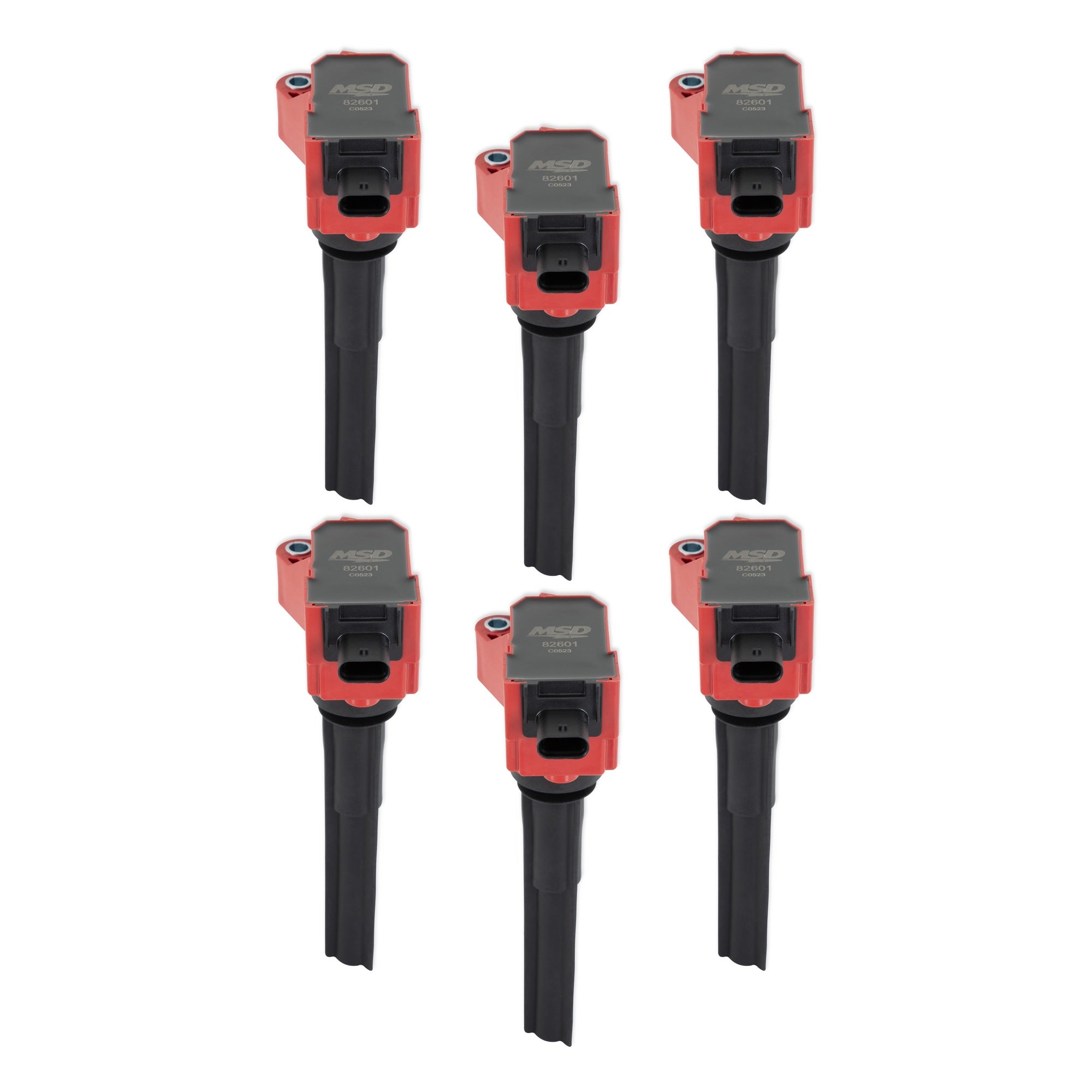 MSD Ignition Coil - Ford EcoBoost - 2.7L / 3.0L V6 - Red - 6-Pack - Photo - Primary Front