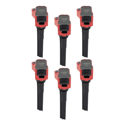 MSD Ignition Coil - Ford EcoBoost - 2.7L / 3.0L V6 - Red - 6-Pack - Photo - Primary Front
