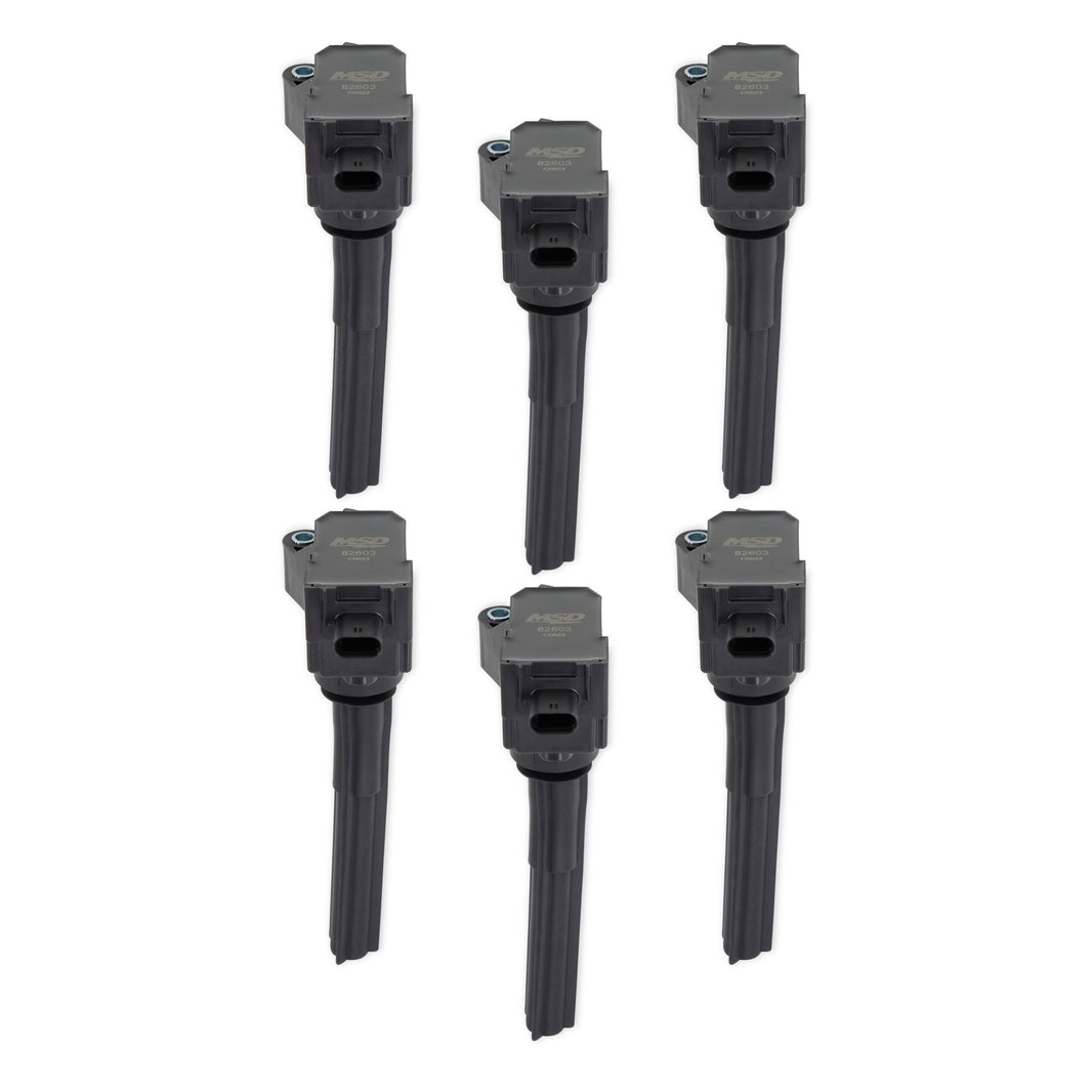 MSD Ignition Coil - Ford EcoBoost - 2.7L / 3.0L V6 - Black - 6-Pack - Photo - Primary Front