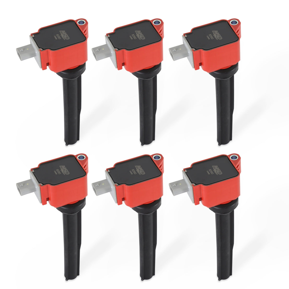 MSD Ignition Coil - Ford EcoBoost -  2.7L V6 - Red - 6-Pack - Photo - Primary Front