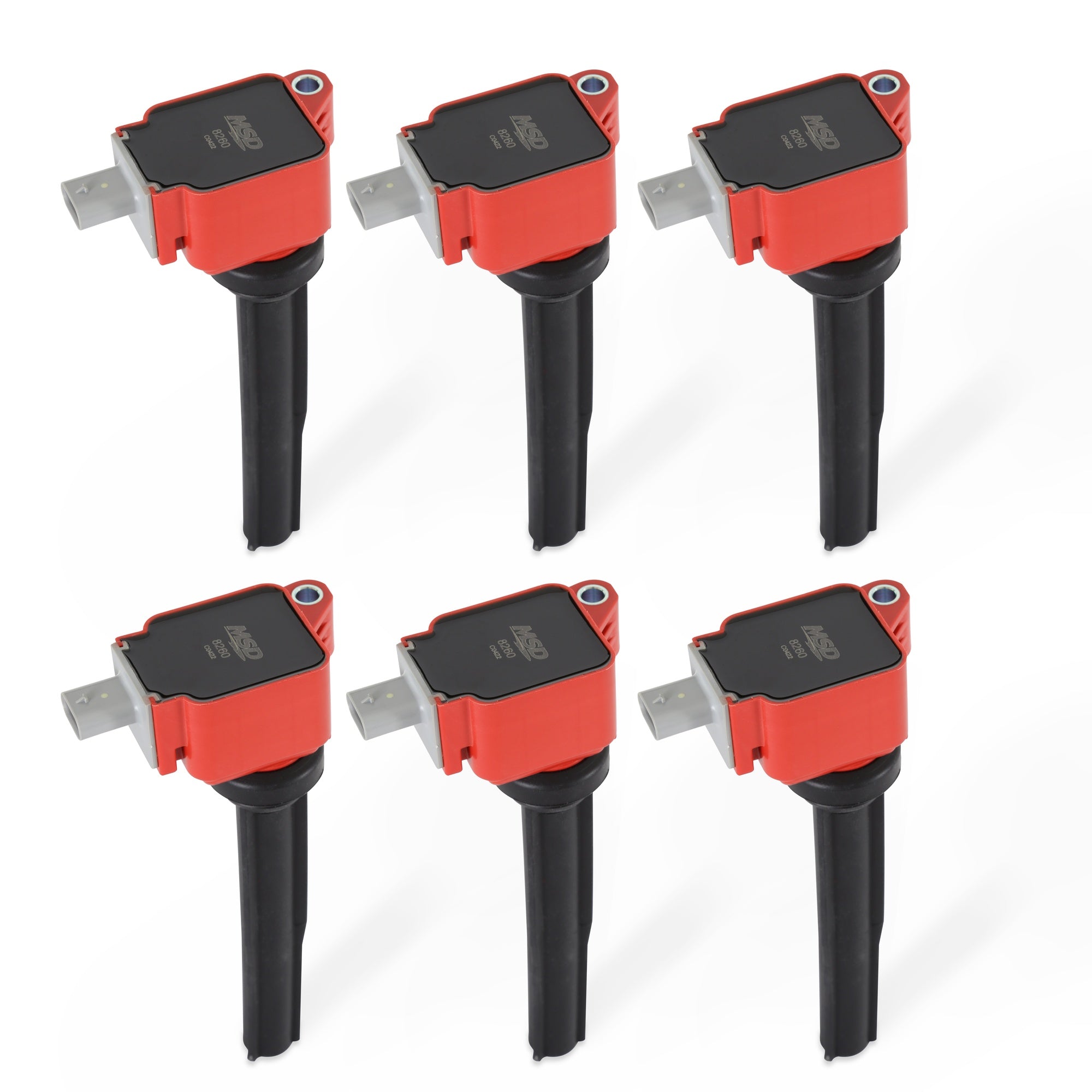 MSD Ignition Coil - Ford EcoBoost -  2.7L V6 - Red - 6-Pack - Photo - Primary Front
