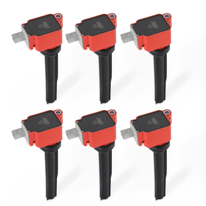 MSD Ignition Coil - Ford EcoBoost -  2.7L V6 - Red - 6-Pack - Photo - Primary Front