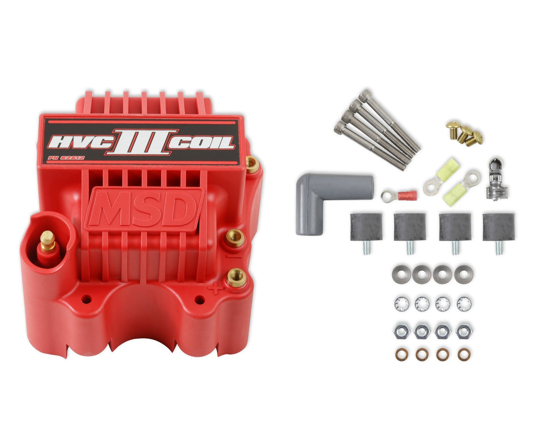 MSD Ignition Coil - HVC-3 Series - Red - Photo - Primary Front
