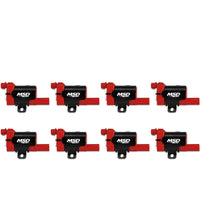 Coils, GM LS Truck 99-07, 8-Pack - MSD Ignition Coil - GM LS Blaster Series - L-Series Truck Engine - Red - 8-Pack