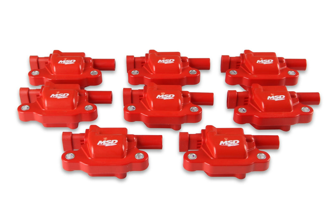 Bobines d'allumage MSD Blaster Series pour moteurs GM LS2/LS3/LS4/LS7/LS9 (2005-2013), lot de 8, rouges.