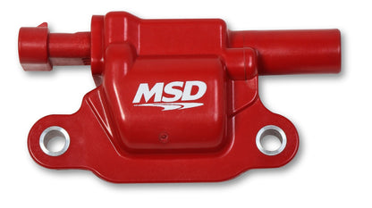 Bobines d'allumage MSD Blaster Series pour moteurs GM V8 de 5e génération (à partir de 2014), format carré, rouges, lot de 8. Compatibles avec les moteurs GDI de 5e génération.