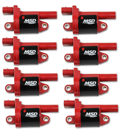 MSD Ignition Coil - Blaster Series - Gen V GDI Engine - Red - 8-Pack - Round - Photo - Primary Kit