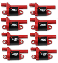 Coils, Red, Round, 2014 & up GM V8, 8-pk - MSD Ignition Coil - Blaster Series - Gen V GDI Engine - Red - 8-Pack - Round
