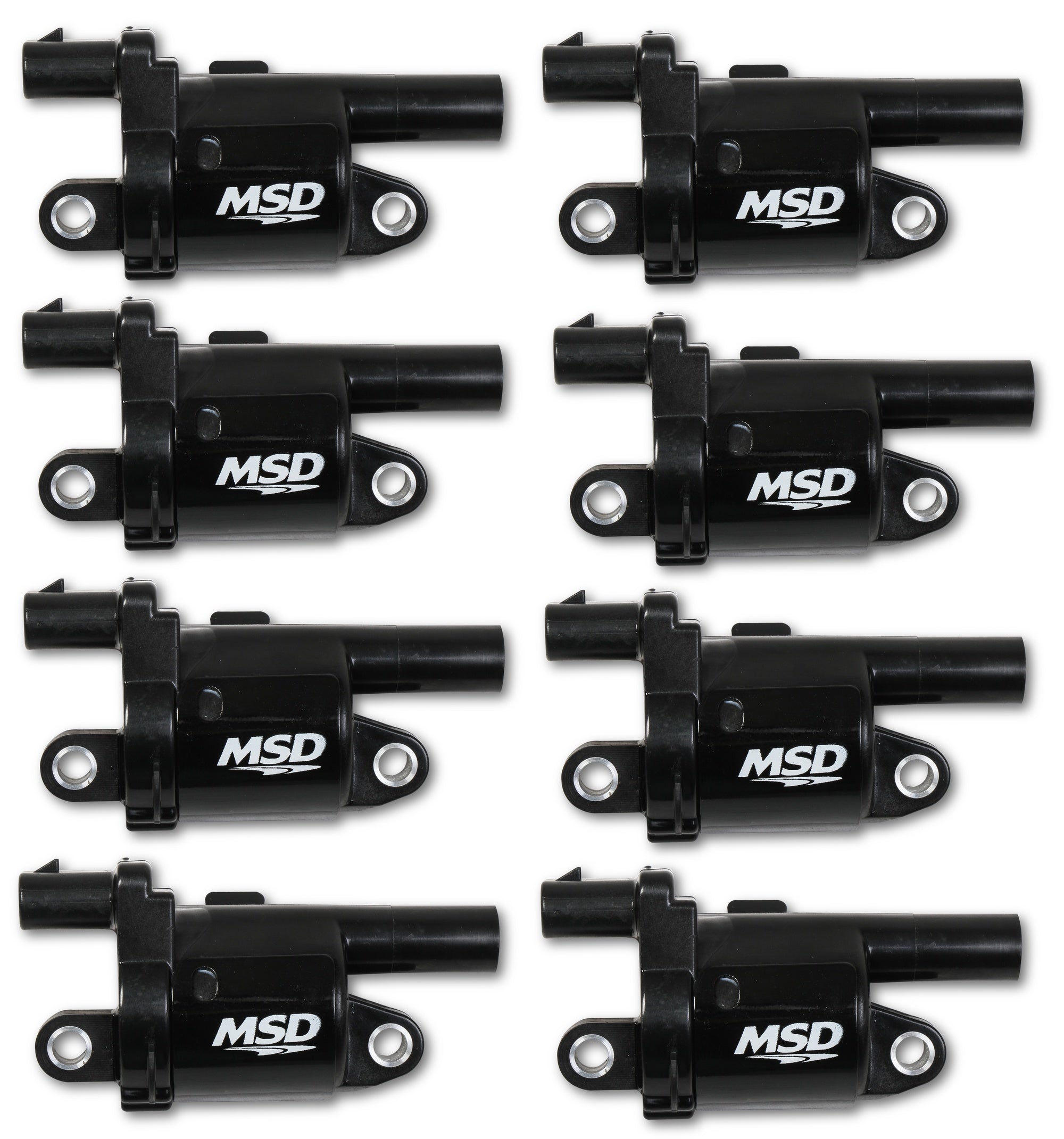 MSD Ignition Coil - Blaster Series - Gen V GDI Engine - Black - 8-Pack- Round - Photo - out of package Front
