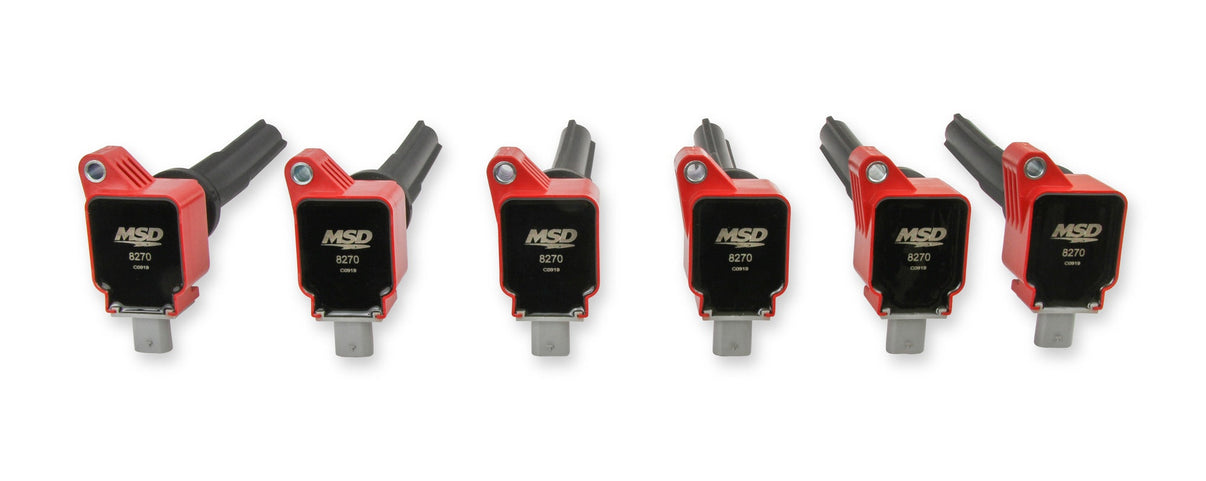 MSD Ignition Coil - Ford EcoBoost - 3.5L V6 - Red - 6-Pack - Photo - Primary Front