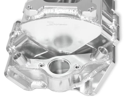 SNIPER FAB IM BBC 2X4150 SILVER W/LOGO - Sniper Sheet Metal Fabricated Intake Manifold Big Block Chevy