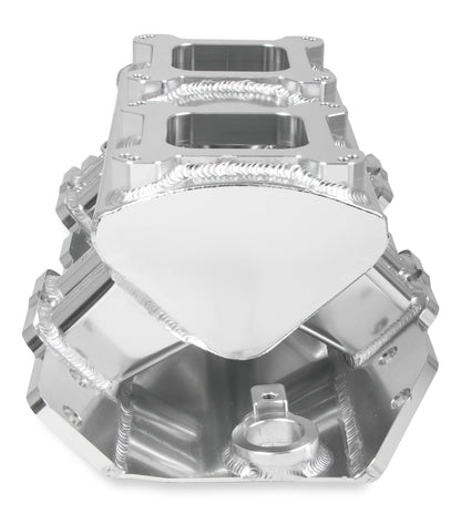SNIPER FAB IM BBC 2X4150 SILVER W/LOGO - Sniper Sheet Metal Fabricated Intake Manifold Big Block Chevy