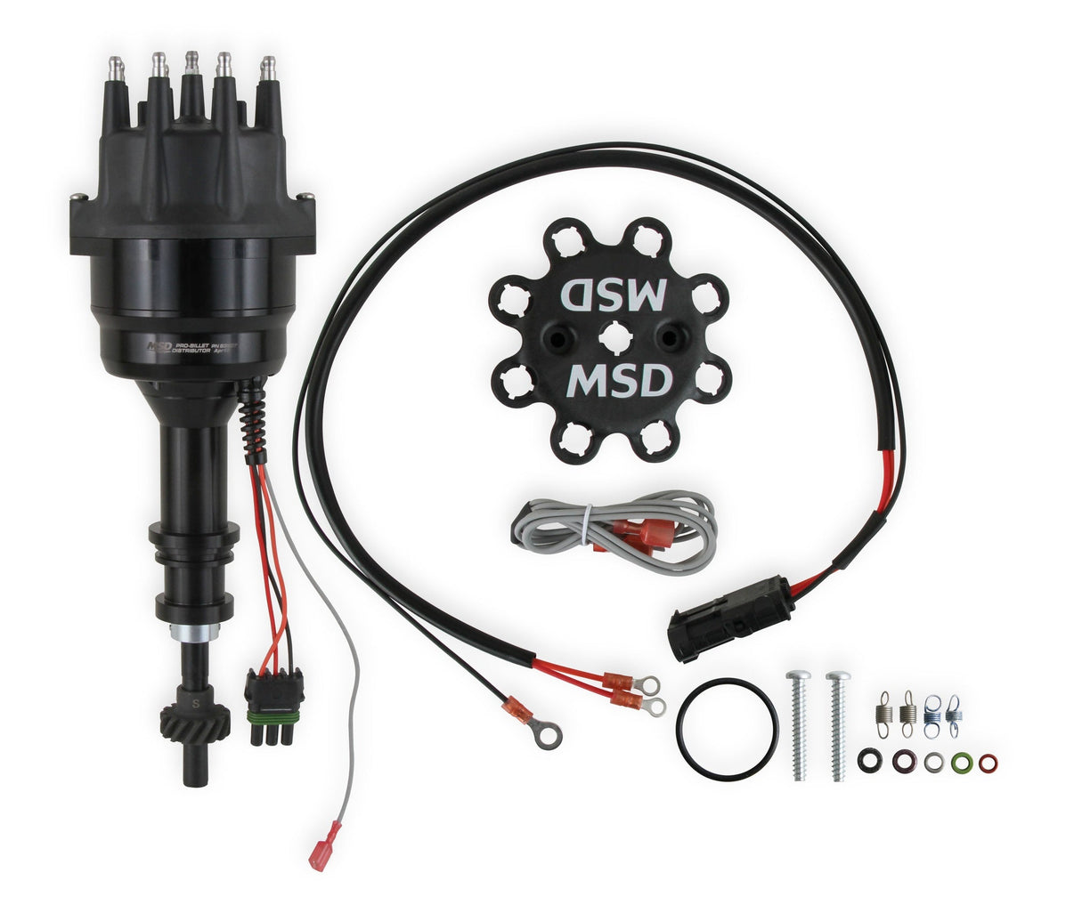 MSD Ready-to-Run Black Marine Distributor Ford 351C-460, Steel Gear - Photo - Primary Front