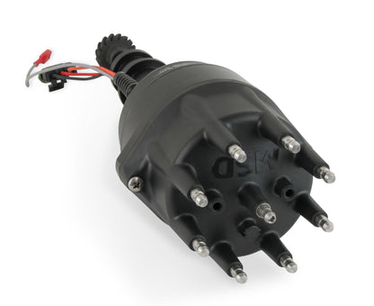 Black RTR Mar. Dist. Ford 351-460,STL GR - MSD Ready-to-Run Black Marine Distributor Ford 351C-460, Steel Gear