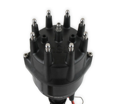 Black RTR Mar. Dist. Ford 351-460,STL GR - MSD Ready-to-Run Black Marine Distributor Ford 351C-460, Steel Gear