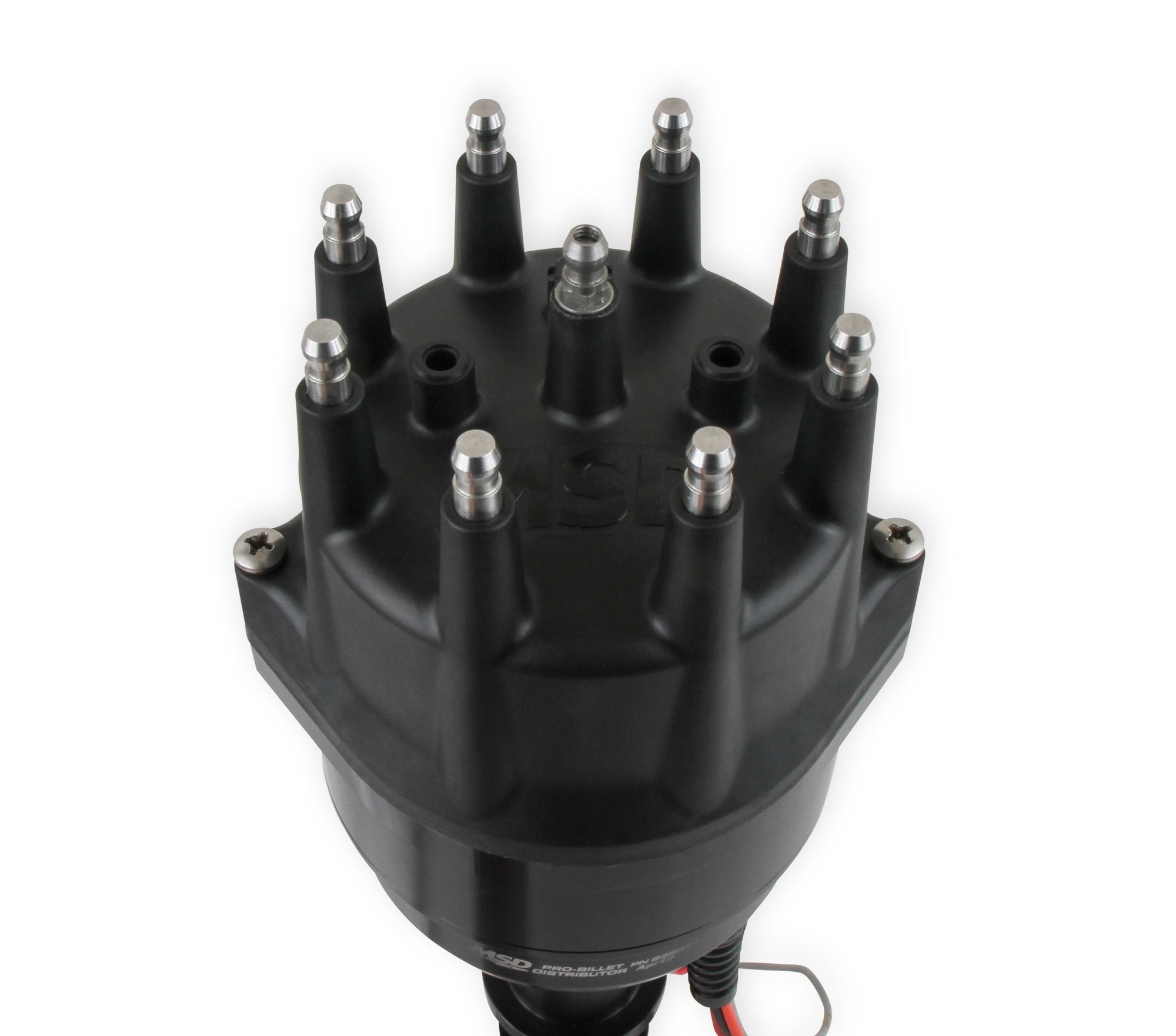 MSD Ready-to-Run Black Marine Distributor Ford 351C-460, Steel Gear - Photo - out of package Left