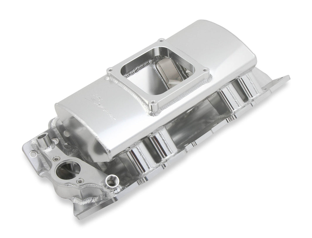 SNIPER FAB IM BBC1X4500 SØLV MED LOGO - Sniper Plademetalfremstillet Indsugningsmanifold Big Block Chevy