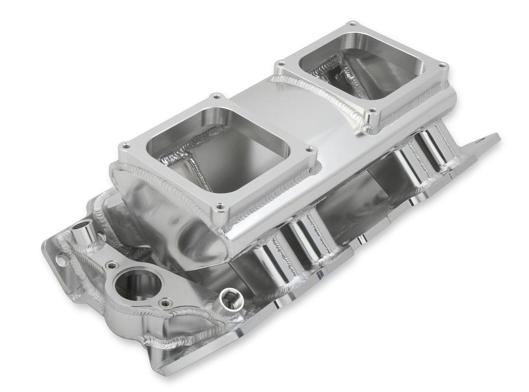 SNIPER FAB IM BBC 2X4500 SØLV MED LOGO - Sniper Plademetalfremstillet Indsugningsmanifold Big Block Chevy