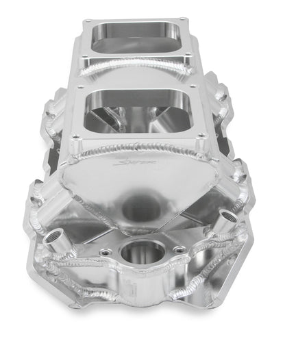 SNIPER FAB IM BBC 2X4500 SØLV MED LOGO - Sniper Plademetalfremstillet Indsugningsmanifold Big Block Chevy