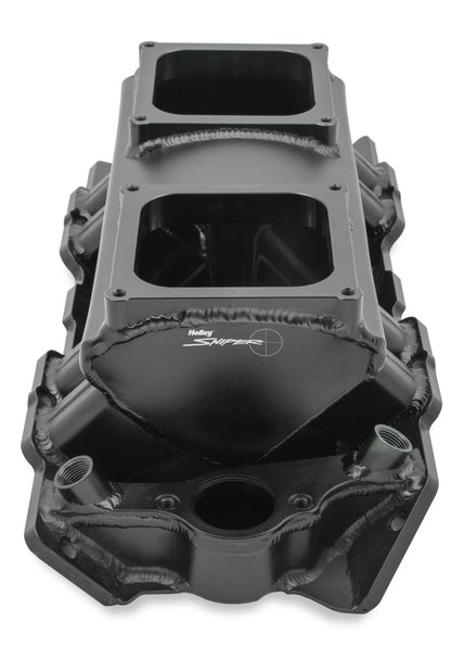 SNIPER FAB IM BBC 2X4500 SORT MED LOGO - Sniper Plademetalfremstillet Indsugningsmanifold Big Block Chevy
