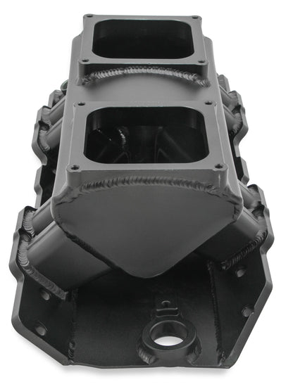 SNIPER FAB IM BBC 2X4500 SORT MED LOGO - Sniper Plademetalfremstillet Indsugningsmanifold Big Block Chevy