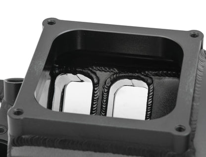 SNIPER FAB IM BBC 2X4500 SORT MED LOGO - Sniper Plademetalfremstillet Indsugningsmanifold Big Block Chevy