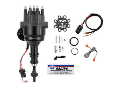 MSD Black Dist, Ford 289/302,RTR,STL GR - MSD Black Distributor, Ford 289/302, Ready-to-Run, Steel Gear