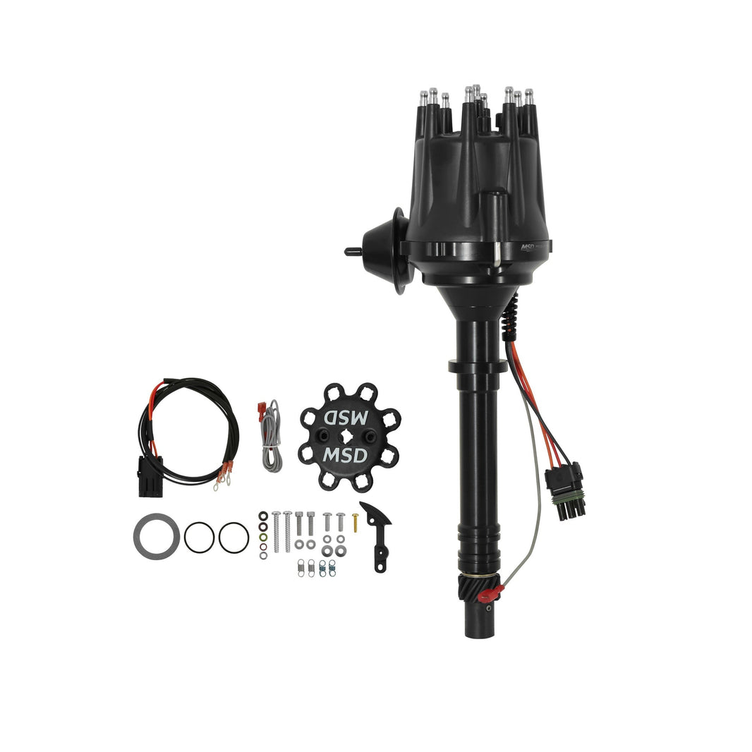 MSD Black Distributor, Chevy V8 w/module - Black Chevy V8 w/Internal Module Distributor