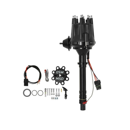 MSD Black Distributor, Chevy V8 w/module - Black Chevy V8 w/Internal Module Distributor