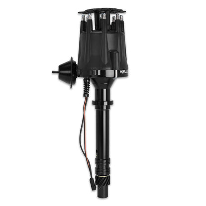 MSD Black Distrib.,Chevy V8,Billet VacAd - MSD Black Chevy V8 Pro-Billet Distributor with Vacuum Advance