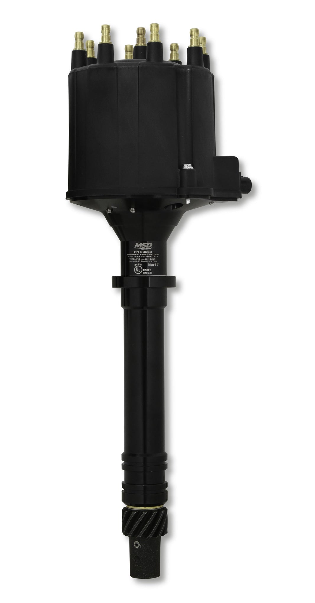 Blk Dist.,V8,LateMod GM HEI, Ext Coil - GM Late Model HEI V8 Ext Coil Distributor- Black