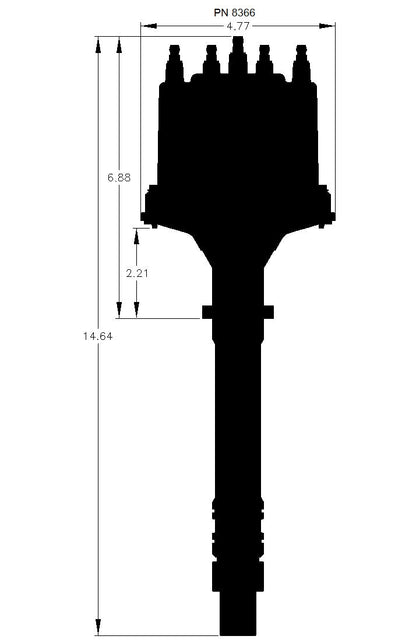 Distributor,V8,LateMod GM HEI, Ext Coil - GM Late Model HEI V8 Ext Coil Distributor