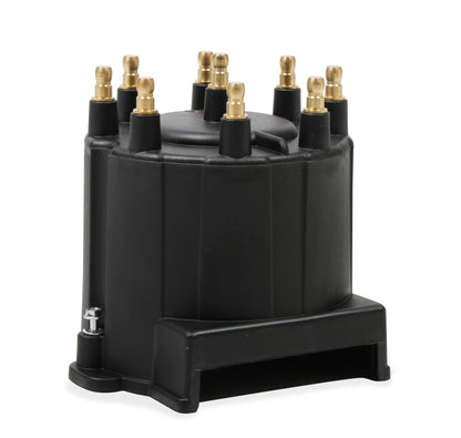 Blk Dist Cap,GM HEI,Late Model, Ext Coil - Black Distributor Cap, GM HEI, Late Model, Ext Coil