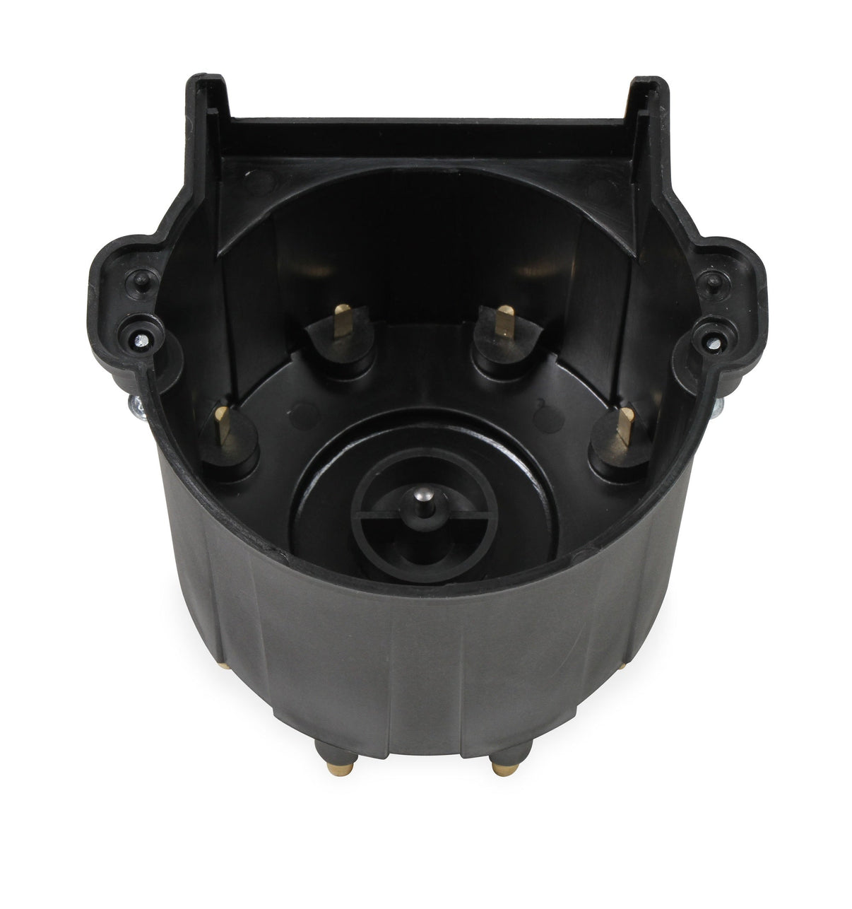 Black Distributor Cap, GM HEI, Late Model, Ext Coil - Photo - out of package Left