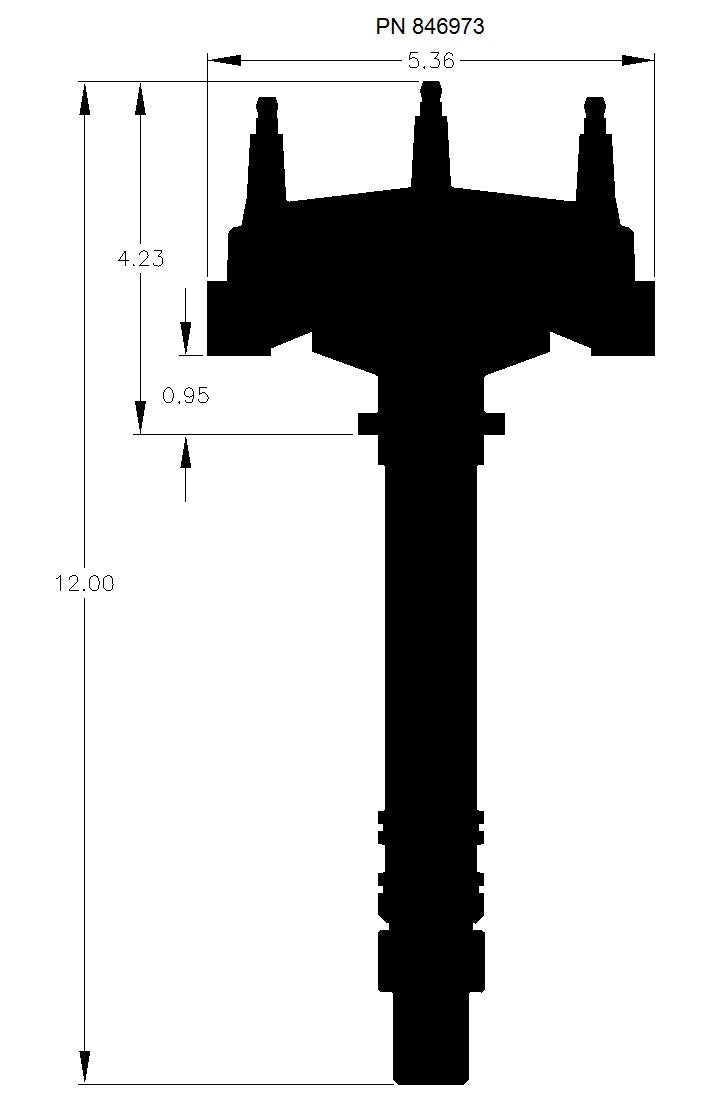 MSD Black Chevy Low-Profile Crank Trigger Distributor - Photo - out of package Bottom