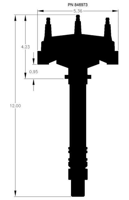 Dist., CrankTrigger, ChevyV8 LP, Sort - MSD Sort Chevy Lavprofil Crank Trigger Distributør