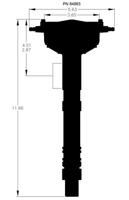 Dist., Chevy V8, T.B., w/Black Crab Cap - Chevy Super Tall Block Black Crab Cap Distributor